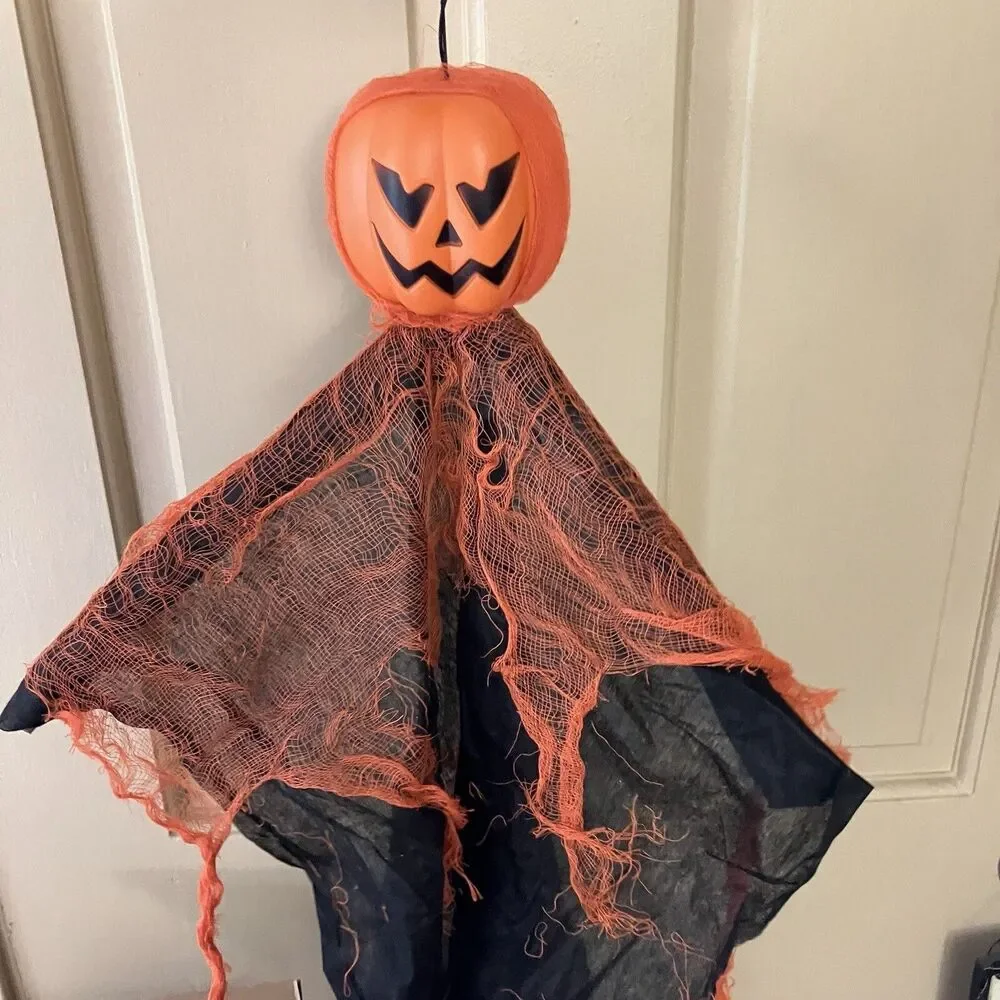 Lot Of 3 Hanging Halloween Decorations 2 Spooky Ghosts And 1 Jack O Lantern